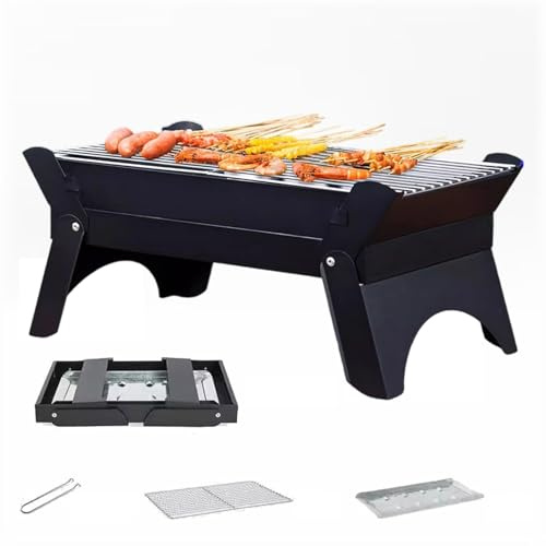 Barbecue portatile a carbonella, griglia pieghevole da tavolo, piccola 2-6 persone, barbecue a carbonella da viaggio all'aperto per picnic, zaino in spalla, giardino, terrazza, campeggio, viaggi