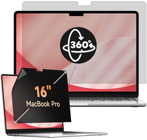 Mamol 360° Filtro de privacidad para MacBook Pro de 16 Pulgadas (2021-2026, M1,M2,M3,M4,M5), Filtro antiespía y Azul de luz Filtro de privacidad de 16,2 Pulgadas