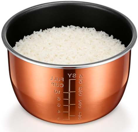 KOCKSHION 5L Electric Rice Cooker Inner Pot Non Stick Replacement Liner High Temperature Resistant Cooker Bowl Insert for Rice Soup and Stew Universal Fit for Electric Brands