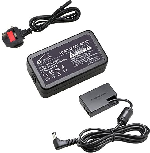 Glorich ACK-E18 AC Power Adapter DR-E18 DC Coupler Dummy Battery Power Supply Kit for Canon EOS Rebel SL2 SL3 T6i T6s T7i T8i 77D RP 200D 750D 760D 800D 850D DSLR Cameras with Fully-decoded Smart Chip