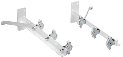 Sauvic Tendedero con Poleas, Acero con Recubrimiento Plástico Anticorrosivo, Blanco, 55x19.5x13.5 cm