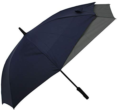 doppler Langschirm Fiber Long Automatic Move – Idealer Partnerschirm – Automatik – Navy/Grau