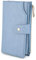 UTO Femme Portefeuille Porte-Cartes Blocage RFID en PU Cuir avec Bracelet Grande Capacité(21 emplacements de Cartes) Poche Intérieure Convient aux Portables 5.5'' Bleu Foncé