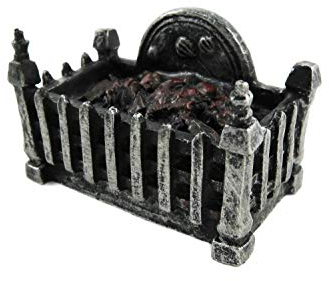 Melody Jane Dolls House Fire Grate Basket with Glowing Coals Resin Fireplace Accessory