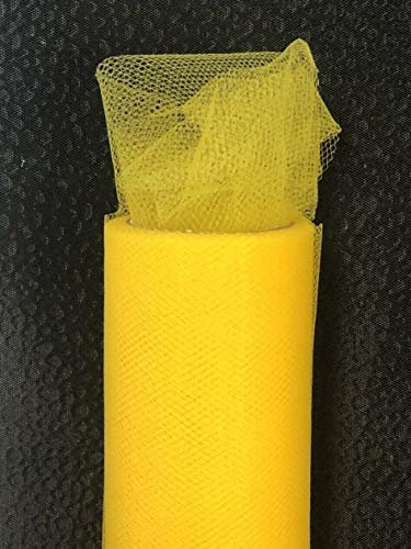 Tüll Rolle 9m x 15cm Tischband Hochzeit Deko Floristik Fest (Gelb)