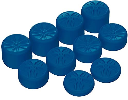 PlayVital Copri Levette Analogiche Gommini Ergonomici Thumb Grip per ps5,per ps4,per Xbox Series/One X S,Switch Pro Controller Joystick-10 Pezzi 3 Altezze-Pentacolo&Ruote Rotanti-Blu
