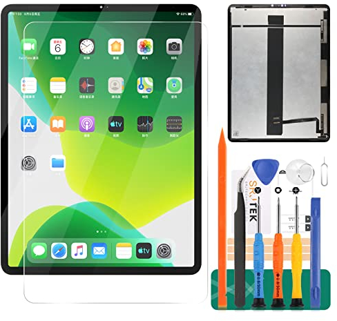 SRJTEK Ersatz für iPad Pro 12.9 2020 4. Bildschirm Ersatz A2069 A2232 A2233 A2229 LCD Display Touch Digitizer Panel Sensor Glas Lens Kits (Original Schwarz)