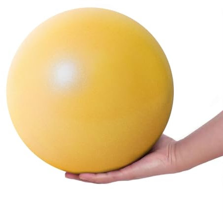 Fresion Gymnastikball Yoga Pilates Ball Kleine Übung Ball, 25cm Dicker Anti-Burst Gymnastikball Overball, Weich Pilates Ball, Fitness Ball für Yoga,Heim, Büro,Sitzball, Gelb
