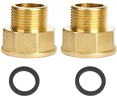 Zwei Stücke Reduzierverlängerung 3/4 außen x 1 innen messing, Reduzierstück 1 Zoll auf 3/4 Zoll
