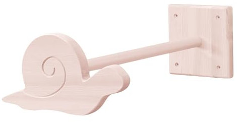 BioKinder Betthimmel-Halter Schnecke Himmelstange Mobilehalter Betthimmelhalterung aus zertifiziertem Massivholz Kiefer Steinrosé lasiert, L 44 cm