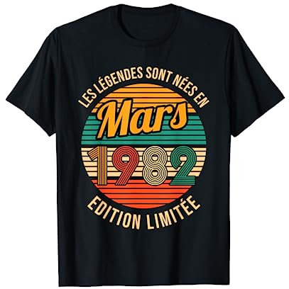 Les Legendes sont nees en Mars 1982 40e Anniversaire T-Shirt