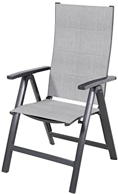 Outdoor Gartenstuhl Livorno (BHT 68x110x60 cm) BHT 68x110x60 cm grau Stapelstuhl Klappstuhl