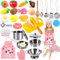 Frasheng Accessoire Cuisine Enfant 30 Pcs - Pots et Casseroles en Acier Inoxydable, Ustensiles avec Tablier, Jeu de Rôle Chef pour Garçons et Filles