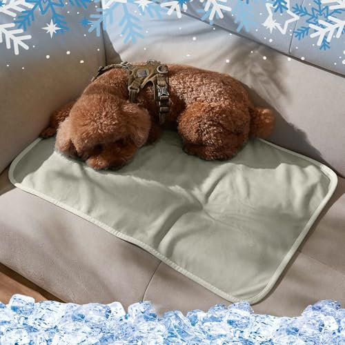 Kritter Planet Kühldecke Katze Hund Bett Wasserdicht, wasserdichte Kühlende Decke Hundedecke für Auto Rückbank Unterwegs Outdoor Sofa Couch Waschbar, Sofadecke Katzendecke Kühlend Klein Taupe, 50x75