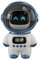 Altavoz Bluetooth, AI Voz Intercomunicador Tres Tonos Equilibrado Altavoz Inalámbrico Reloj Despertador Ajuste Astronauta Altavoz Bluetooth con Luz Nocturna (Blanco)