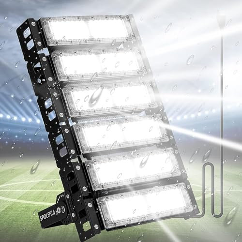 Spolehli LED Strahler Flutlicht 300W Flutlicht 39000LM 6500K Stadion Flutlicht IP66 Wasserdichte Beleuchtung AC100-265V für Stadion, Spielplatz, Dock, Platz, Außenbereich Beleuchtung