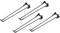 sourcing map Lot de 4 pieds de table pliables en métal de 38 cm pour meubles et projets de bricolage - Noir
