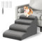Otauoaea Escalera para Perros, Escaleras para Mascotas de Espuma de 4 peldaños para Cama/sofá, Rampa para Perros Pequeños y Gatos con Funda Lavable y Fondo Antideslizante, Enviar Rodillo de Pelusa