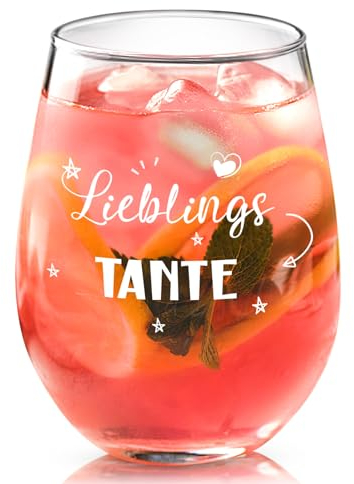 Joymaking Bicchiere da vino personalizzato, regalo per zia per compleanno, Natale, festa della mamma, 17oz