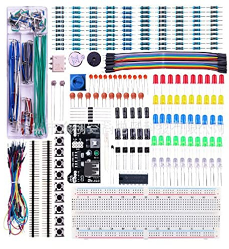 Electronics Component Basic Starter Kit Electronic Starter Kit with Breadboard Resistors LEDs for Arduino UNO R3