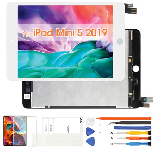 Schermo di ricambio per iPad Mini 5 2019 Display LCD per iPad Mini5 7,9 pollici A2126 A2124 A2133 A2125 Pannello in vetro touch screen digitalizzatore con strumenti (bianco)