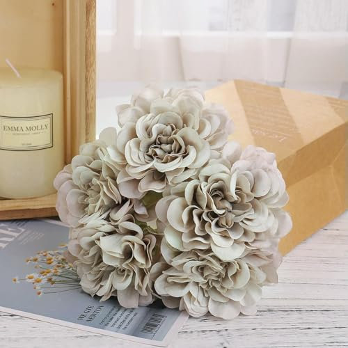 XJHCY Künstliche Pfingstrosen, Brautstrauß für Hochzeit, Supermarkt, Wohnzimmer, Dekoration, Zuhause, Party, Dekoration, billige Seidenblumen, Grau