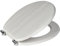 Showerdrape White Oak Wood Effect Toilet Seat - Soft Close Chrome Hinges Comfortable Easy to Clean and Install with Universal Fittings Norfolk