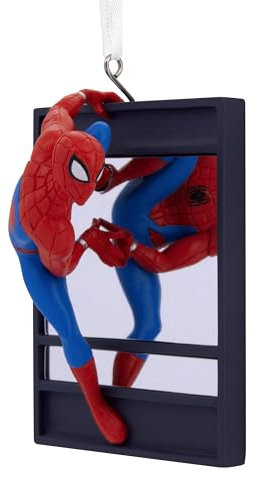 Hallmark Adorno de Spiderman en la Ventana, decoración de árbol de Marvel, Adorno Colgante de Disney, Adorno Colgante de Navidad, Regalos para Navidad