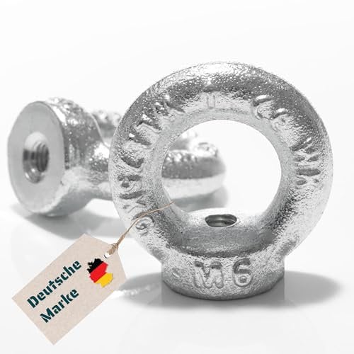 Yourkon Ringmutter | M6 bis M30 | DIN 582 | gal. verzinkt | Ring & Kranöse | Augemutter (3, M6)