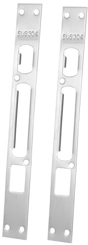 WATIIFUFU 4 Pcs Door Frame Buckle Flip Guard Plate Brackets Doors Portable Stand Reinforced Flat Door Strike Plate Storm Door Security Plate Roller Door Jam Push Pad Stainless Steel Silver
