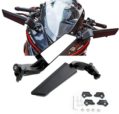 Motorrad Rückspiegel 180° drehbar Motorrad-Seitenspiegel CNC Gefertigt Rückspiegel Klarsicht Für Ninja 400 650 ZX10R ZX6R GSXR600-1000R CBR 250R 500R 650R YZF R1 R3 R125 R15 R6 R25