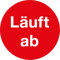 25 Stück – Prüfplakette auf Bogen MHD Hinweis „Läuft ab“ Etiketten Sticker Folie Rot | Ø 20-40 mm Made in Germany, Größen Name: Ø 40 mm