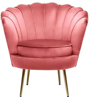 Habitat et Jardin Fauteuil Velours Floria - 70 x 73 x 76 cm - Rose