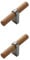 2 Stück Möbelgriffe Holz Schubladengriffe mit Schrauben Holzgriffe Schrankgriffe Küchenschrank Griffe Kleiderschrank Griff für Schränke,Küchen,Möbel (Single Hole,Silver)