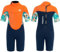 Gogokids Shorty Neoprenanzug Kinder, 2,5mm Neoprenanzüge Rückenreißverschluss Kleinkinder Kurze Nassanzüge Komfort & Wärme, UV Neopren für Schwimmen, Schnorcheln und Surfen, Alter 5-6 Jung, Orange