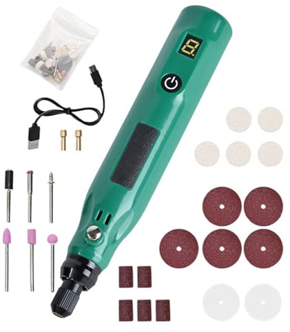 Uitseld Cordless Rotary Tool - USB Rechargeable Detail Sander - Multi-Speed Adjustable Wood Carving Tools, Small Drill Engraving Tools for Various Materials