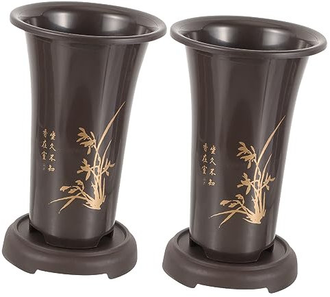 Sosoport Vasi Da Fiori Da Giardino 2 Set Di Vasi in Terracotta Per Orchidee Eleganti E Funzionali Per Piante Da