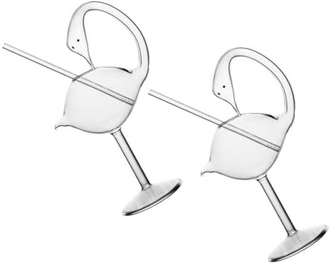 Alipis 2pezzi Di Vetro Forma Di Bicchiere Trasparente Per Cocktail e Vino Per Feste Tema e Pub