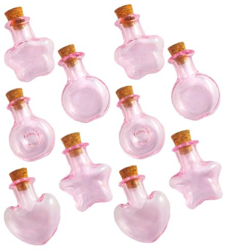 GRIRIW 10stücke Mini Glasflaschen Mit Korkdeckel Klare Wunschflaschen Kleine Flaschen Zum Sammeln Von Erinnerungen Winzige Gläser Für Souvenirs Und Dekoration Glasflaschen Zum Aufbewahren