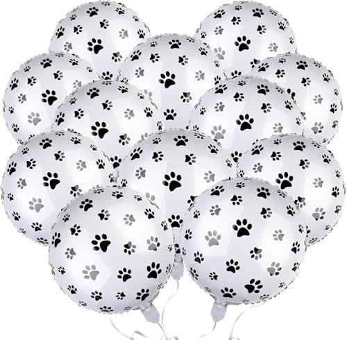 Dschungel Luftballon, 12pcs Hund Pfote Folienballon, Luftballon Tiere, Dschungel Folienballon, Tierdruck Folien Ballons, Gepard Ballons, Folienballons Waldtiere, Waldtiere Geburtstag Deko