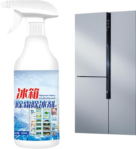 Zibeem Refrigerator Deicer Spray,500ml Defrosting Refrigerator Cleaner Spray - Defrosting Deicer, Ice Layer Remover, Food Grade Liquid Descaler Solution, Remove Scale & Lime Deposits