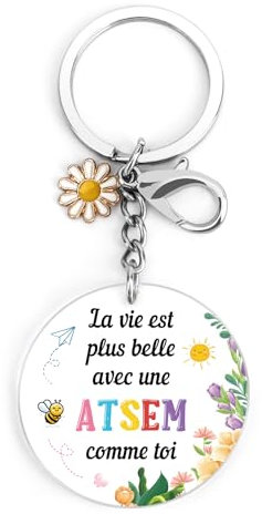 Hroanc Cadeau Atsem Acrylique Porte Clef Cadeau Atsem D'école Fin D'année Merci Maitresse Maitre Nounou Professeur Prof Maîtresse Cdeaux Anniversaire Noël Retraite Nouvel an Fin D'année Remerciement