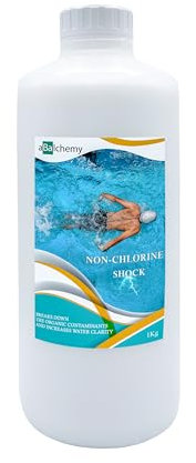 aBalchemy Non-Chlorine Shock 1kg – Odourless & Irritation-Free, Oxygenates Water, Compatible with Bromine & Chlorine Systems, Spa & Pool Maintenance Essential, Water Clarifier