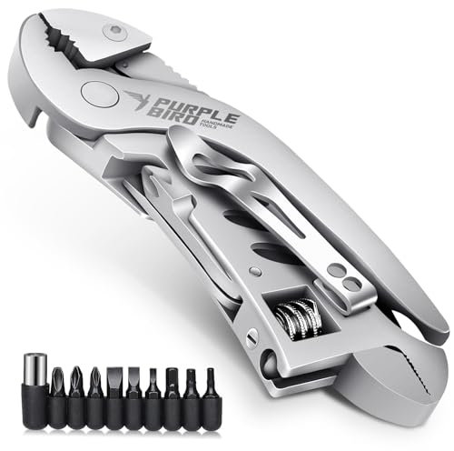 PURPLEBIRD Multitool Werkzeug, 28 in 1 Multifunktionale Zange Geschenke für Männer, Faltbares Multifunktionswerkzeug mit 11 Bits und Gurtcliptasche, Draussen Camping Reparieren