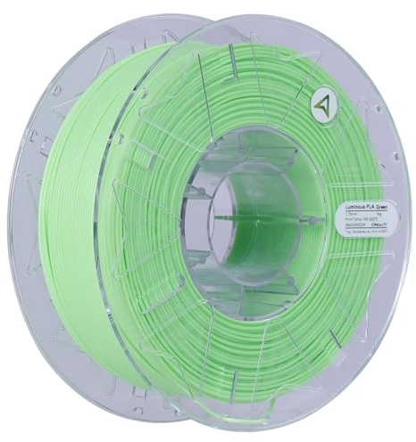 Creality Hyper Luminous PLA Filament for 3D Printers, Green 1.75mm 1kg (2.2lb) 3D Filament for Speed Printing 30-300mm/s, Fits Most 3D Printers, Suits for Creative Lighting, Holiday Decor