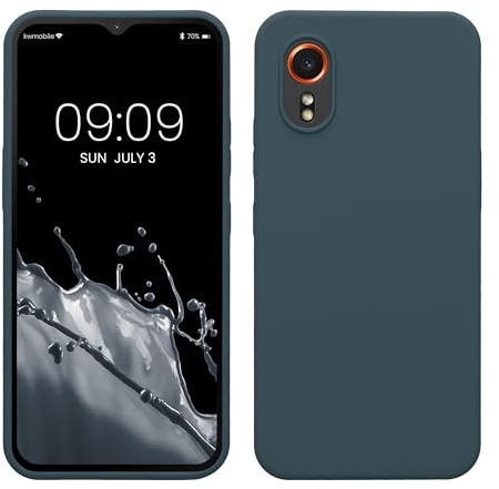 kwmobile Handyhülle für Samsung Galaxy Xcover7 Hülle - Case Silikon - Kabelloses Laden - Schutzhülle Cover in Dunkler Schiefer