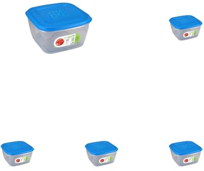 GIO'STYLE Contenitore Ermetico per Alimenti - 1L - Made in Italy - Quadrato - Adatto a Frigorifero, Freezer, Microonde - Linea Ermetici (Confezione da 5)