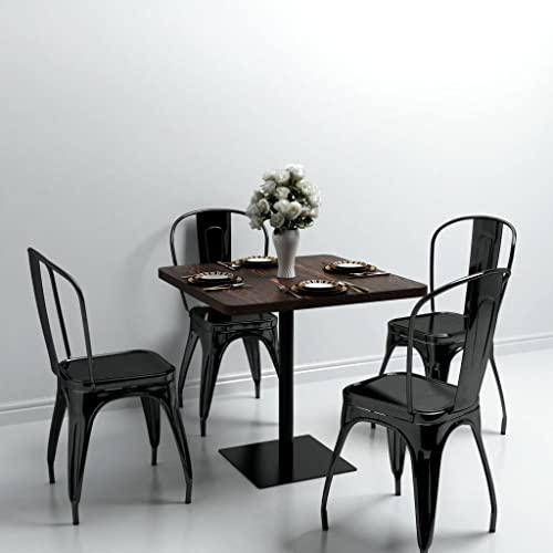 YUOTYRKTEJRSG Bistrotisch Quadratisch 80x80x75cm Esche Dunkel MDF Stahl Bein Einfache Montage Für Wohnzimmer Balkon Restaurant Café Bar Esszimmer Tisch