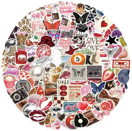AUCEKO 200 Stück Y2K Aufkleber Pack Downtown Girls Sticker Set wasserdichte Vinyl Sticker für Laptop Kinder Autos Motorrad Fahrrad Skateboard Gepäck Koffer Computer Aufkleber Graffiti Decal