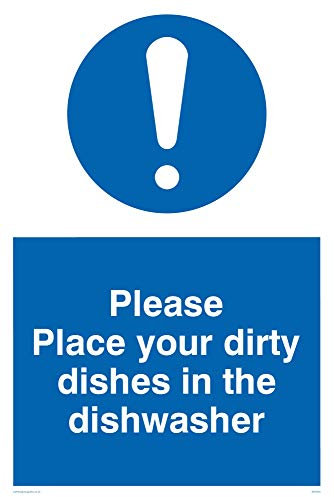 Viking Signs MV5504-A4P-V Please Place Your Dirty Dishes In The Dishwasher Sign, Vinyl, 300 mm H x 200 mm W